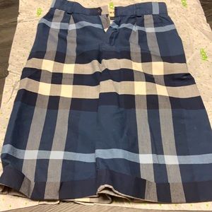 Navy blue plaid Burberry shorts
